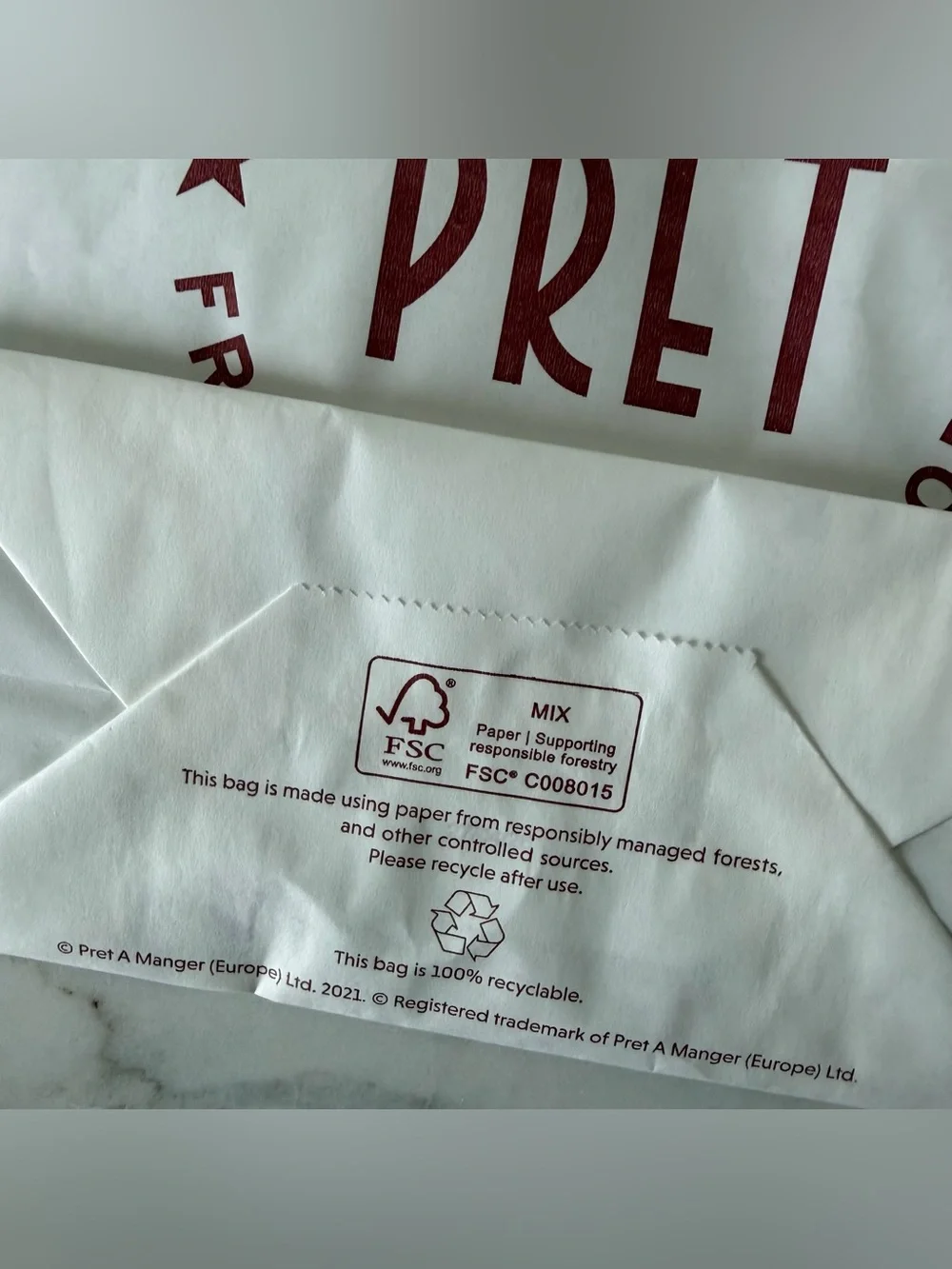 (3) Three Paper Pret A Manger Handle Bags